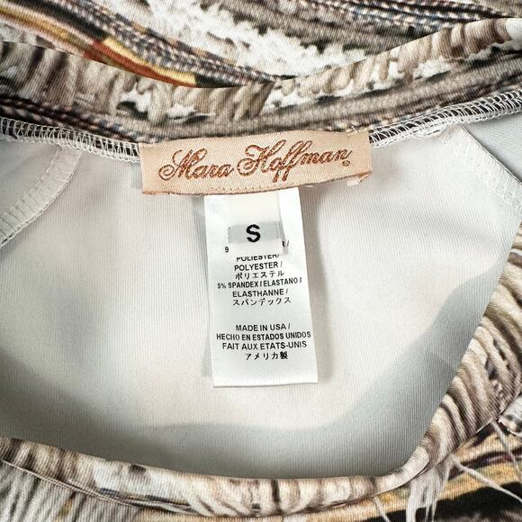 MARA HOFFMAN Neoprene Sweatshirt Fringe Photo Print Pullover Sweater - Picture 10 of 13